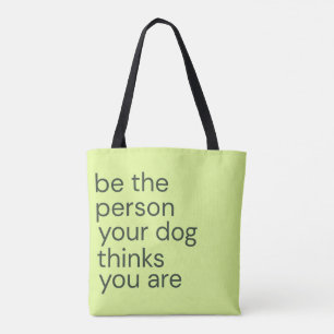 Minimalistische hondenliefhebber citaat tote bag