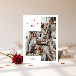 Minimalistische Hondenliefhebber Valentijnsdag fot Feestdagenkaart