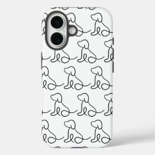 Minimalistische hondenlijn kunst iPhone-hoesje iPhone 16 Hoesje