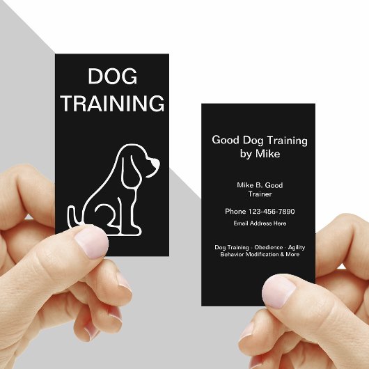 Minimalistische hondentraining visitekaartje