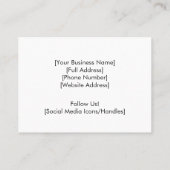 Minimalistische hondentrimmer Visitekaartje (Achterkant)