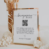 Minimalistische Honeymoon Fund QR Code Sign Reclamebord Met Voetstuk