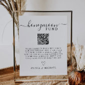 Minimalistische Honeymoon Fund QR Code Sign Reclamebord Met Voetstuk