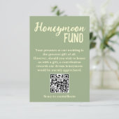 Minimalistische Honeymoon Fund QR Code Trouwen Informatiekaartje (Staand voorkant)