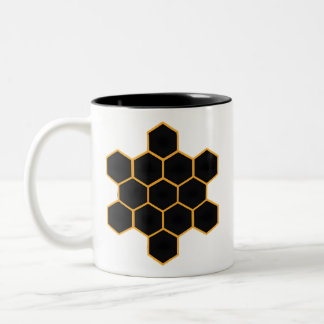 Minimalistische honingraatkunst tweekleurige koffiemok