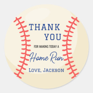 Minimalistische honkbal cadeaus Favor Bedankt Ronde Sticker