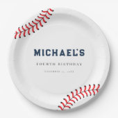 Minimalistische honkbal verjaardagspapier Borden Papieren Bordje (Voorkant)