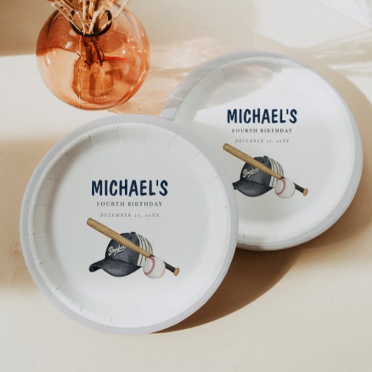 Minimalistische honkbal verjaardagspapier Borden Papieren Bordje