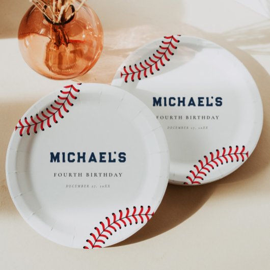 Minimalistische honkbal verjaardagspapier Borden Papieren Bordje