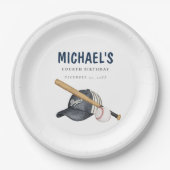 Minimalistische honkbal verjaardagspapier Borden Papieren Bordje (Voorkant)