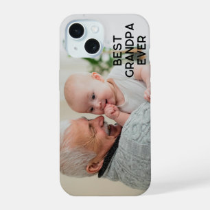 Minimalistische hoofdletters Beste opa ooit Foto iPhone 15 Case