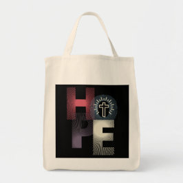 Minimalistische hoop en kruis tote bag