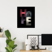 Minimalistische "Hope" Cross 20 x 24 Poster (Thuiskantoor)