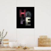 Minimalistische "Hope" Cross 20 x 24 Poster (Keuken)
