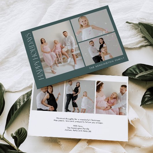 Minimalistische horizontale kerstfoto vakantie Kaa Kaart