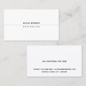 Minimalistische horizontale lijn witte professiona visitekaartje (Voorkant / Achterkant)