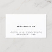 Minimalistische horizontale lijn witte professiona visitekaartje (Achterkant)