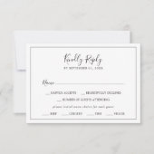 Minimalistische horizontale menukaart met keuze RS RSVP Kaartje (Voorkant)