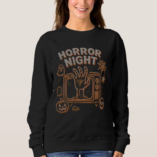 Minimalistische Horror Night Halloween kleding uni Trui (Voorkant)