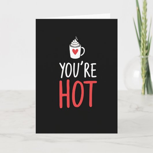 Minimalistische 'Hot Coffee'-kaart Kaart (Voorkant)
