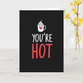 Minimalistische 'Hot Coffee'-kaart Kaart (Gele Bloem)