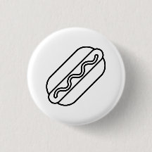 Minimalistische Hot Dog Button. Grappige Line Art