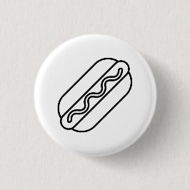 Minimalistische Hot Dog Button. Grappige Line Art  Ronde Button 3,2 Cm