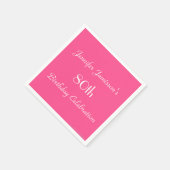 Minimalistische Hot Pink 80ste Verjaardag Party Na Servetten (Hoek)