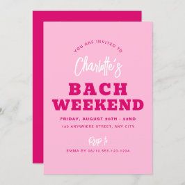 Minimalistische Hot Pink Bachelorette Weekendroute Kaart