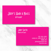 Minimalistische Hot Pink en Wit Visitekaartje