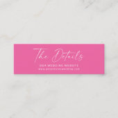 Minimalistische Hot Pink Script Website Enclosure Mini Visitekaartje (Voorkant)