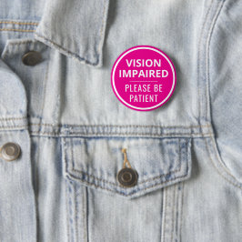 Minimalistische Hot Pink Tekst Visueel Beperkt Ronde Button 5,7 Cm