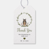 Minimalistische houten babyshower-cadeautag cadeaulabel (Voorkant)