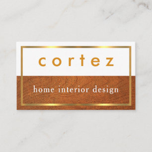 Minimalistische houten gouden lijst visitekaartje