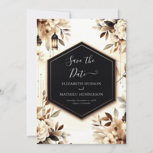 Minimalistische houten rustieke bruiloft save the date (Voorkant)