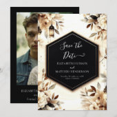 Minimalistische houten rustieke bruiloft save the date (Voorkant / Achterkant)