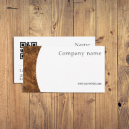 Minimalistische houtfotografie QR-Visitekaartje Visitekaartje