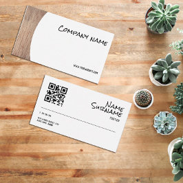 Minimalistische houtfotografie QR-Visitekaartje Visitekaartje
