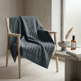 Minimalistische Houtskool Blauwe Boog Lijnkunst St Fleece Deken
