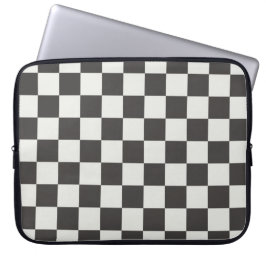 Minimalistische houtskool Buffalo ruit Laptop Sleeve