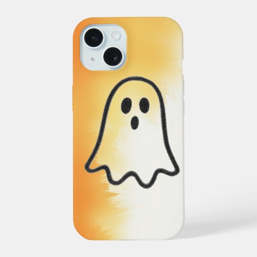 Minimalistische Houtskool Geest Doodle iPhone 15 Case (Achterkant)