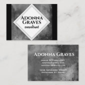 Minimalistische houtskool grijs en wit geometrisch visitekaartje (Voorkant / Achterkant)