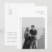 Minimalistische Huidige Trouwfoto Save The Date (Voorkant / Achterkant)