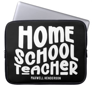 Minimalistische Huischool Leraar Tekst Ontwerp Laptop Sleeve