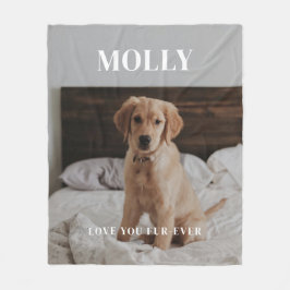 Minimalistische huisdiernaam volledige foto fleece deken