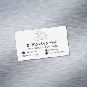 Minimalistische huisdierverzorger Elegant Logo Mon Magnetisch Visitekaartje