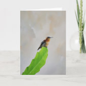 Minimalistische Hummingbird Art Note Kaart (Voorkant)