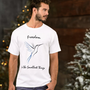Minimalistische Hummingbird Lijnkunst – Bewerkbare T-shirt