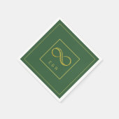 Minimalistische Hunter Green Gold Eternity Wedding Servet (Hoek)