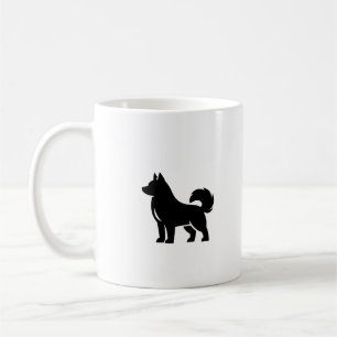 Minimalistische Husky Silhouette Koffiemok